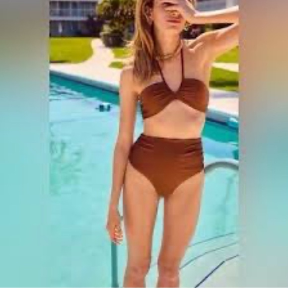 Veronica Beard Other - Veronica Beard Terracotta Bikini 2 pc set Malti Halter Top high waist bottom s